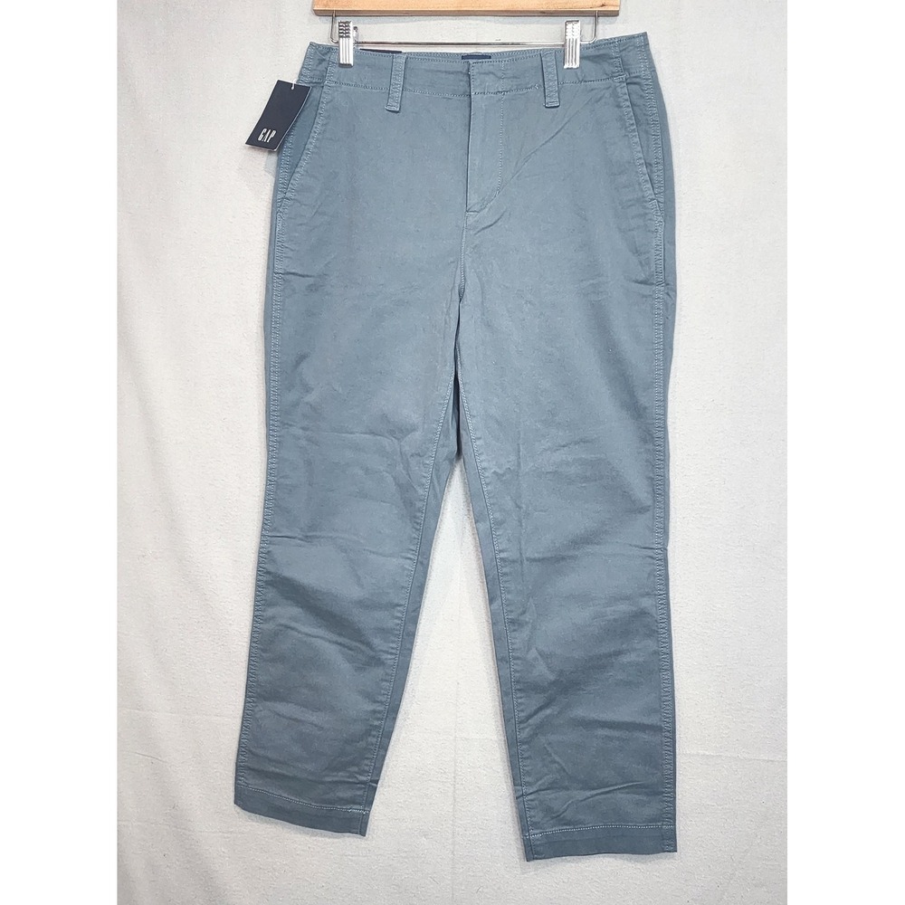 GAP Slim Ankle‎ Pant Blue Stretch Twill Chino Trousers Womens 8 NEW